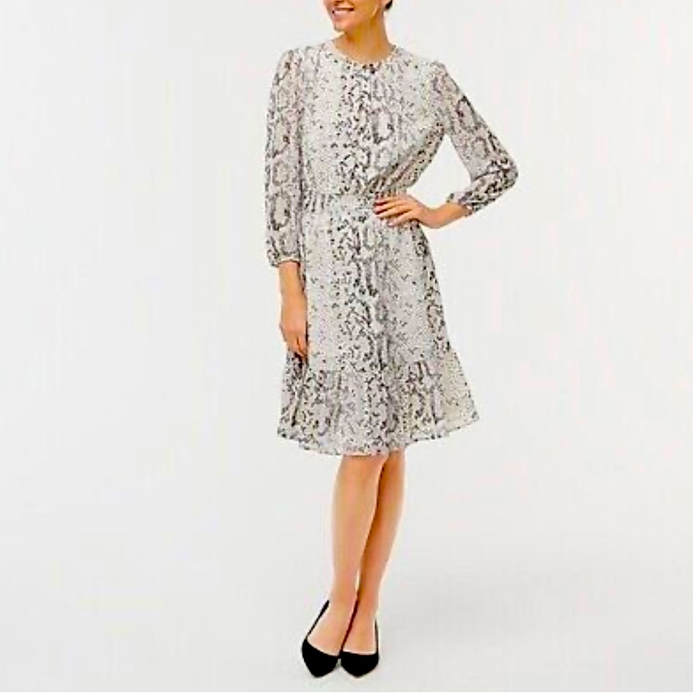 J Crew Women's Animal print smocked-waist dress